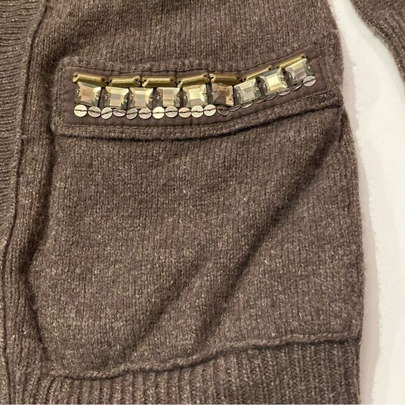 Abercrombie and Fitch Dark Brown Wool/Rabbit Hair Blend Cardigan Women's Size S - Picture 12 of 15